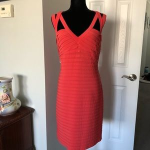 Sexy Orange Adrianna Papell ribbon dress